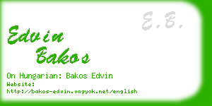 edvin bakos business card